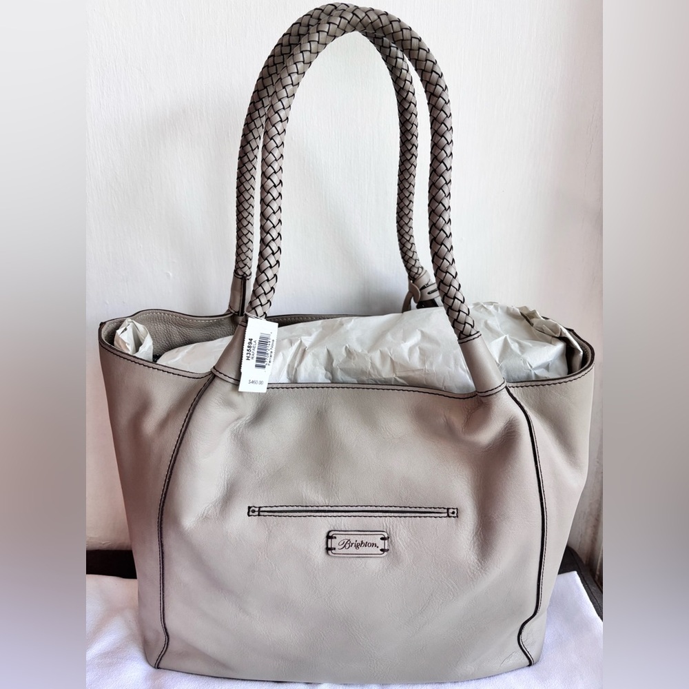 Brighton NWT Ferrara Nova Rafaela Beachwood Soft Leather Tote Boho Chic - Picture 2 of 16